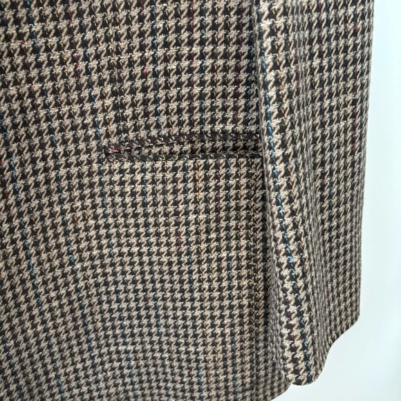 Vintage Shetland Clothes Collection Wool Silk Blend Houndstooth Blazer Men’s XL - Picture 9 of 9